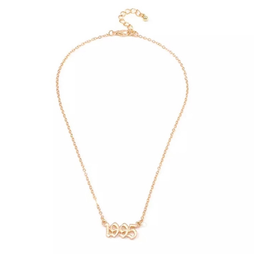 Golden 1995 Old School Birth Year Necklace